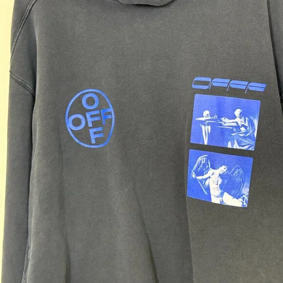 Off White Funnel Neck Sweatshirt tee FW19 in Black S Virgil Abloh - Picture 2 of 11